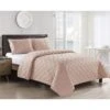 2-Piece Pink Rhombus Stitch Quilt Set, Twin -Comforters Sales 2 piece pink rhombus stitch quilt set twin