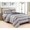 2-Piece Tan Striped Quilt Set, Twin