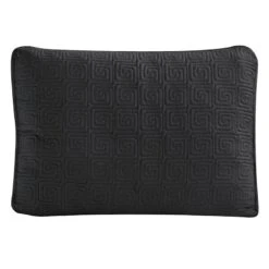 3-Piece Black Ettori Stitch Quilt Set, Full/Queen -Comforters Sales 3 piece black ettori stitch quilt set full queen 3