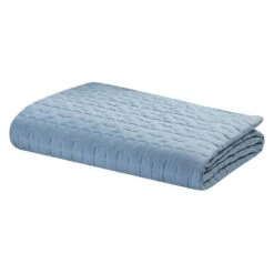 3-Piece Blue Roy Stitch Quilt Set, King -Comforters Sales 3 piece blue roy stitch quilt set king 2