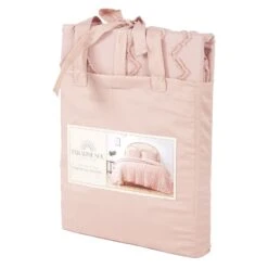 3-Piece Blush Pink Clipped Cut Duvet Set, King