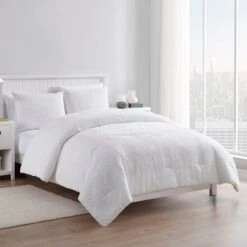 3-Piece Grey Diamond Comforter Set, Full/Queen