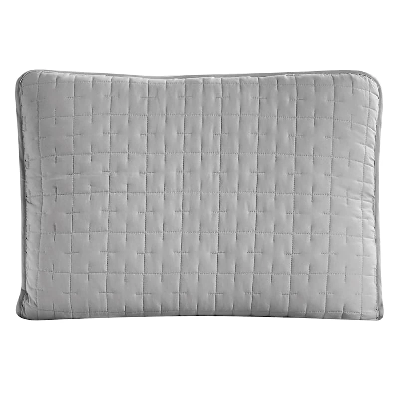 3-Piece Grey Roy Stitch Quilt Set, King 6 3-Piece Grey Roy Stitch Quilt Set, King - Image 4