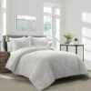3-Piece Grey Waffle Comforter Set, Full/Queen -Comforters Sales 3 piece grey waffle comforter set full queen
