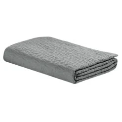 3-Piece Grey Wave Stitch Quilt Set, Full/Queen -Comforters Sales 3 piece grey wave stitch quilt set full queen 2