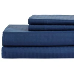 3-Piece Navy Microfiber Sheet Set, Twin