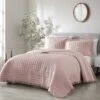 3-Piece Pink Crush Stitch Quilt Set, King 2 3-Piece Pink Crush Stitch Quilt Set, King -Comforters Sales 3 piece pink crush stitch quilt set king