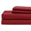 3-Piece Red Microfiber Sheet Set, Twin -Comforters Sales 3 piece red microfiber sheet set twin