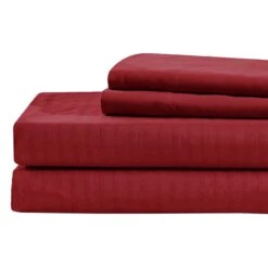 3-Piece Red Microfiber Sheet Set, Twin