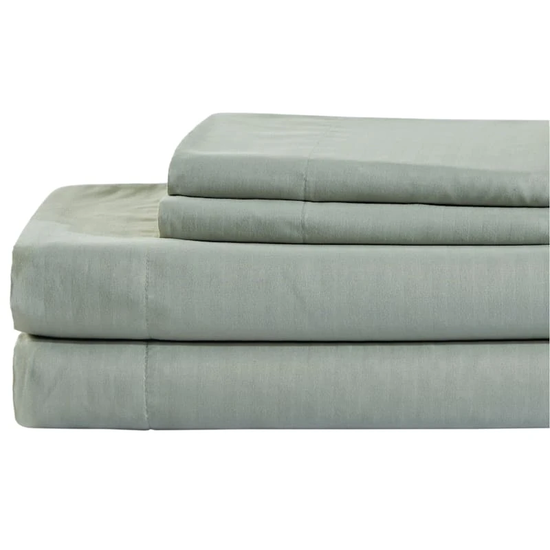 3-Piece Sage Microfiber Sheet Set, Twin 3 3-Piece Sage Microfiber Sheet Set, Twin