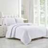 3-Piece White Striped Quilt Set, King 1 3-Piece White Striped Quilt Set, King -Comforters Sales 3 piece white striped quilt set king
