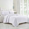 3-Piece White Striped Quilt Set, Queen 2 3-Piece White Striped Quilt Set, Queen -Comforters Sales 3 piece white striped quilt set queen