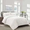 3-Piece White Waffle Comforter Set, Full/Queen -Comforters Sales 3 piece white waffle comforter set full queen