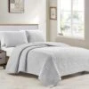 3Pc Stripe Quilt Grey King -Comforters Sales 3pc stripe quilt grey king