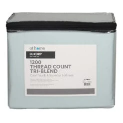 4-Piece Blue 1200 Thread Count Tri-Blend Luxury Sheet Set, King