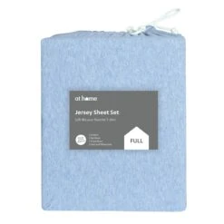 4-Piece Blue Jersey Sheet Set, Full