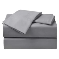 4-Piece Charcoal Grey Microfiber Essential Sheet Set, King