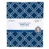 4-Piece Dark Blue Trellis 100% Cotton Percale Sheet Set, Queen