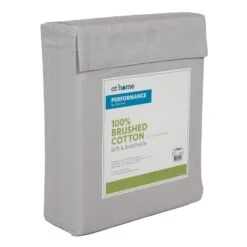 4-Piece Grey 300 Thread Count 100% Brushed Cotton Percale Sheet Set, Twin -Comforters Sales 4 piece grey 300 thread count 10025 brushed cotton percale sheet set twin 1