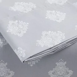 4-Piece Grey Damask Print Microfiber Essential Sheet Set, King -Comforters Sales 4 piece grey damask print microfiber essential sheet set king 1