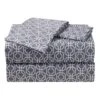 4-Piece Grey Labyrinth Print Microfiber Essential Sheet Set, Queen 2 4-Piece Grey Labyrinth Print Microfiber Essential Sheet Set, Queen -Comforters Sales 4 piece grey labyrinth print microfiber essential sheet set queen
