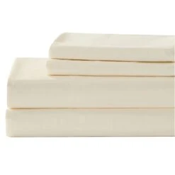4-Piece Ivory Microfiber Sheet Set, King