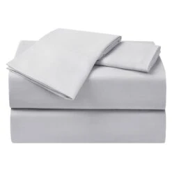 4-Piece Light Grey Microfiber Essential Sheet Set, Full