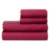 4-Piece Red 500 Thread Count Blended Sheet Set, Queen -Comforters Sales 4 piece red 500 thread count blended sheet set queen