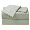 4-Piece Sage Green Microfiber Essential Sheet Set, Queen