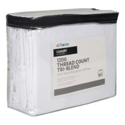 4-Piece White 1200 Thread Count Tri-Blend Luxury Sheet Set, King -Comforters Sales 4 piece white 1200 thread count tri blend luxury sheet set king 1