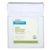 4-Piece White 300 Thread Count 100% Brushed Cotton Percale Sheet Set, Queen
