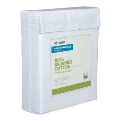 4-Piece White 300 Thread Count 100% Cotton Percale Brushed Sheet Set, Twin -Comforters Sales 4 piece white 300 thread count 10025 cotton percale brushed sheet set twin 1