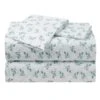 4-Piece White Eucalyptus Print Microfiber Essential Sheet Set, King -Comforters Sales 4 piece white eucalyptus print microfiber essential sheet set king
