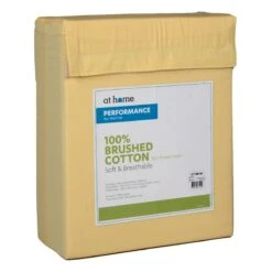 4-Piece Yellow 300 Thread Count 100% Brushed Cotton Percale Sheet Set, Full -Comforters Sales 4 piece yellow 300 thread count 10025 brushed cotton percale sheet set full 1