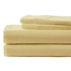 4-Piece Yellow Microfiber Essential Sheet Set, Full