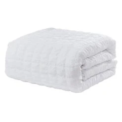 5-Piece White Seersucker Comforter Set, King -Comforters Sales 5 piece white seersucker comforter set king 2