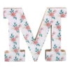6" Floral Wooden Letter, M -Comforters Sales 6 floral wooden letter m