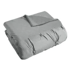 7-Piece Grey Embroidered Pleated Comforter Set, King -Comforters Sales 7 piece grey embroidered pleated comforter set king 1