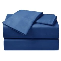 75Gsm Microfiber Sheet Set Queen Navy Peony