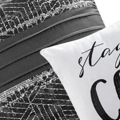 8-Piece Bleecker Dark Grey Essential Comforter Set, King -Comforters Sales 8 piece bleecker dark grey essential comforter set king 3