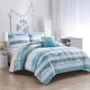 8-Piece Blue Watercolor Good Vibes Essential Comforter Set, Full -Comforters Sales 8 piece blue watercolor good vibes essential comforter set full