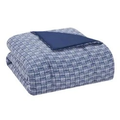 8-Piece Casey Navy Essential Comforter Set, Queen -Comforters Sales 8 piece casey navy essential comforter set queen 1