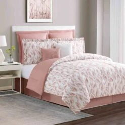 8-Piece Emelia Blush Breeze Essential Comforter Set, King