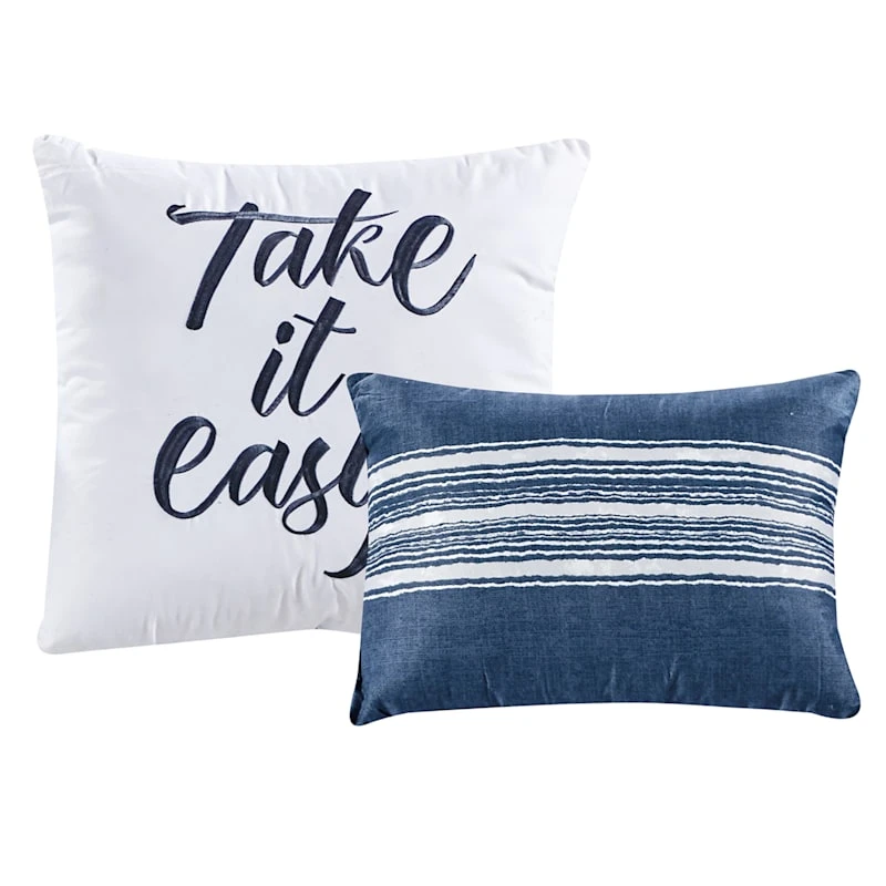 8-Piece Emin Blue Striped Essential Comforter Set, Full 4 8-Piece Emin Blue Striped Essential Comforter Set, Full - Image 2