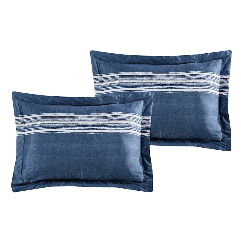 8-Piece Emin Blue Striped Essential Comforter Set, Full 7 8-Piece Emin Blue Striped Essential Comforter Set, Full - Image 5