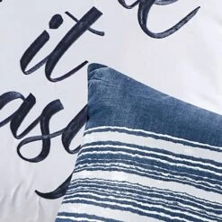 8-Piece Emin Blue Striped Essential Comforter Set, Full 18 8-Piece Emin Blue Striped Essential Comforter Set, Full -Comforters Sales 8 piece emin blue striped essential comforter set full 7