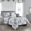 8-Piece Grey Deco Essential Comforter Set, Queen -Comforters Sales 8 piece grey deco essential comforter set queen