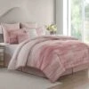 8-Piece Kiedis Blush Pink Essential Comforter Set, King -Comforters Sales 8 piece kiedis blush pink essential comforter set king