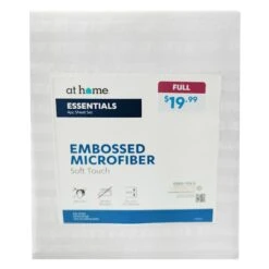 90Gsm Microfiber Embossed Stripe 4Pc Sheet Set Full Light Grey