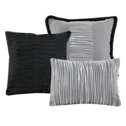 Bali Resort 7-Piece Black Embroidered Comforter Set, King -Comforters Sales bali resort 7 piece black embroidered comforter set king 2